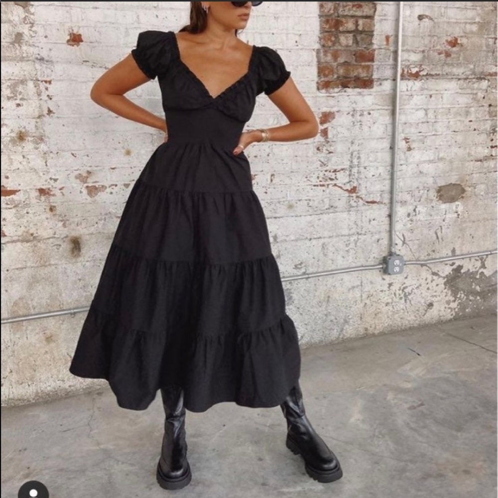 SOLD Danielle Bernstein poplin midi dress